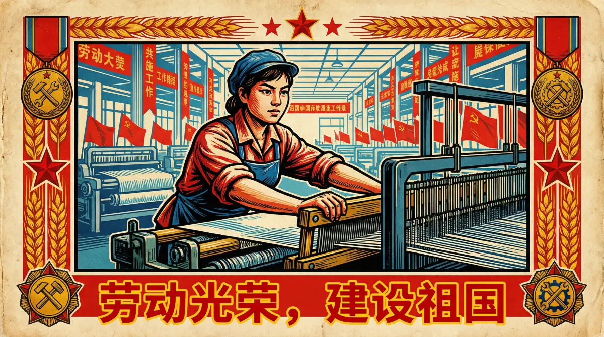 纺织女工宣传画 - 51吃瓜网 巾帼劳模